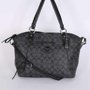 Euc Coach Signature C's Black Shoulder Bag Purse